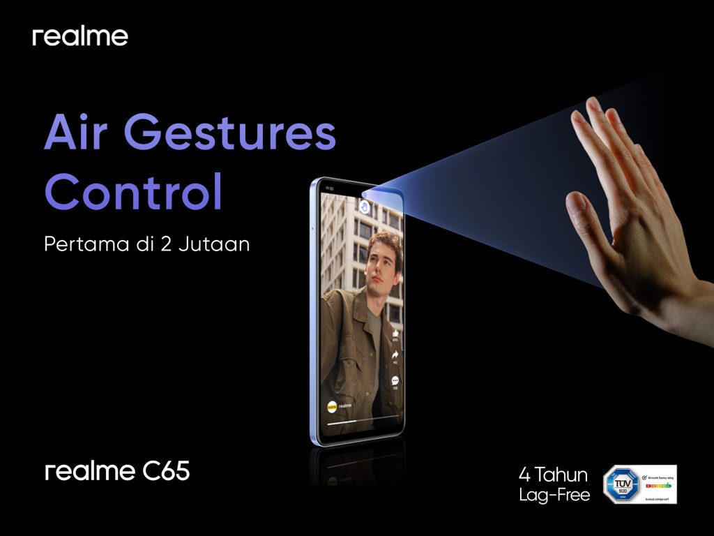 Realme C65 Hadirkan Fitur ‘Air Gestures’ Pertama di&nbsp;Kelasnya